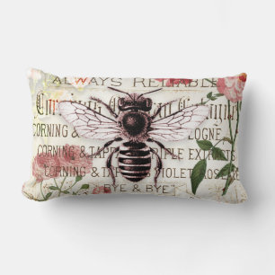 Coussin Rectangle Découpage du bouquet Ephémère de la rose d'abeille