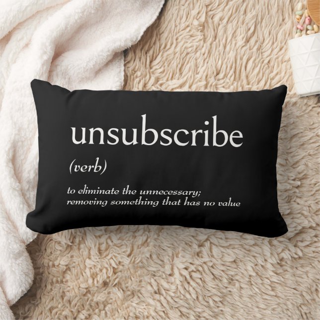 Coussin Rectangle Définition De Dictionnaire Pour UNSUBSCRIBE (Couverture)