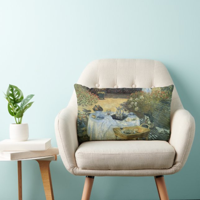 Coussin Rectangle Déjeuner de Claude Monet, impressionnisme Vintage (Chaise)