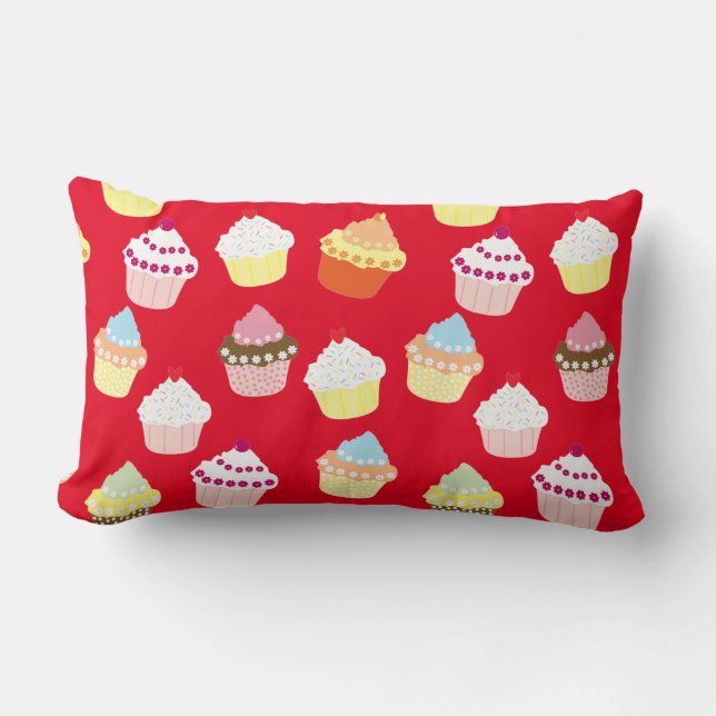 Coussin Rectangle Délicieux Décor Cupcakes Lumbar Pillo (Recto)