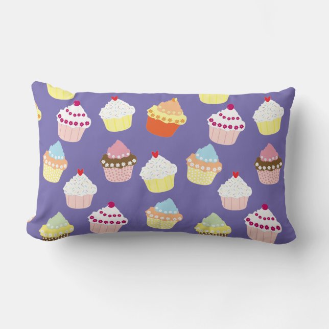 Coussin Rectangle Délicieux Décor Cupcakes Lumbar Pillo (Recto)