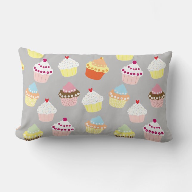 Coussin Rectangle Délicieux Décor Cupcakes Lumbar Pillo (Recto)