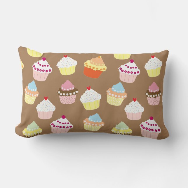 Coussin Rectangle Délicieux Décor Cupcakes Lumbar Pillo (Recto)