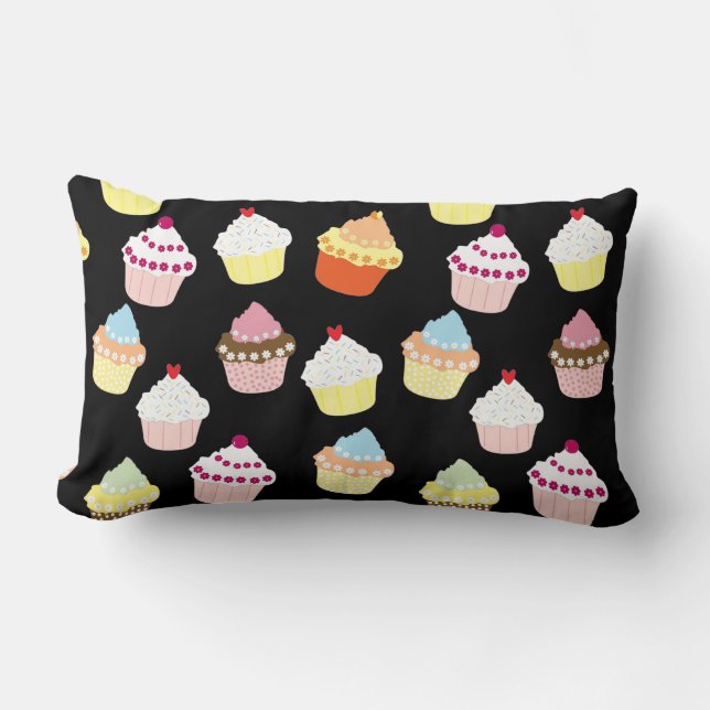 Coussin Rectangle Délicieux Décor Cupcakes Lumbar Pillo (Recto)