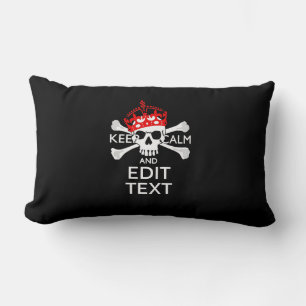 Coussin Rectangle Demandez à votre texte de garder calme Crossbones 