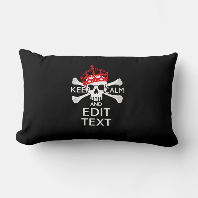 Coussin Rectangle Demandez à votre texte de garder calme Crossbones  (Recto)
