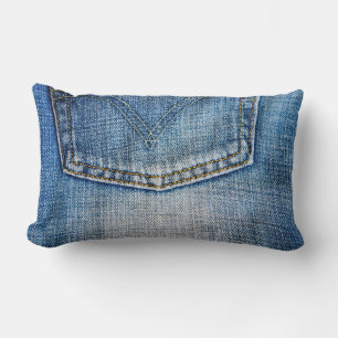 Coussin Rectangle denim bleu