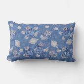 Coussin Rectangle Denim Jean poches, chatons et dentelle (Recto)