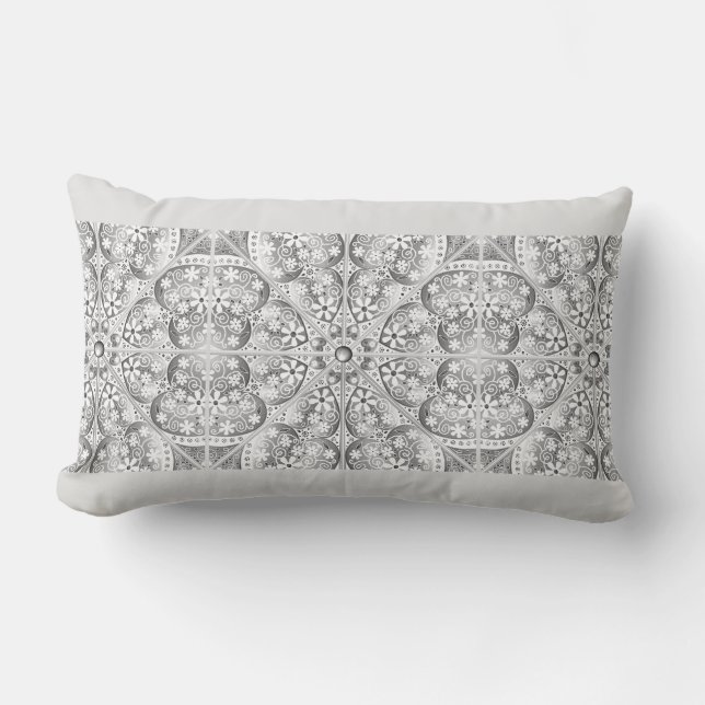 Coussin Rectangle Dentelle en céramique Gris (Recto)