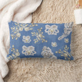 Coussin Rectangle Dentelles et perles texturées Denim (Couverture)