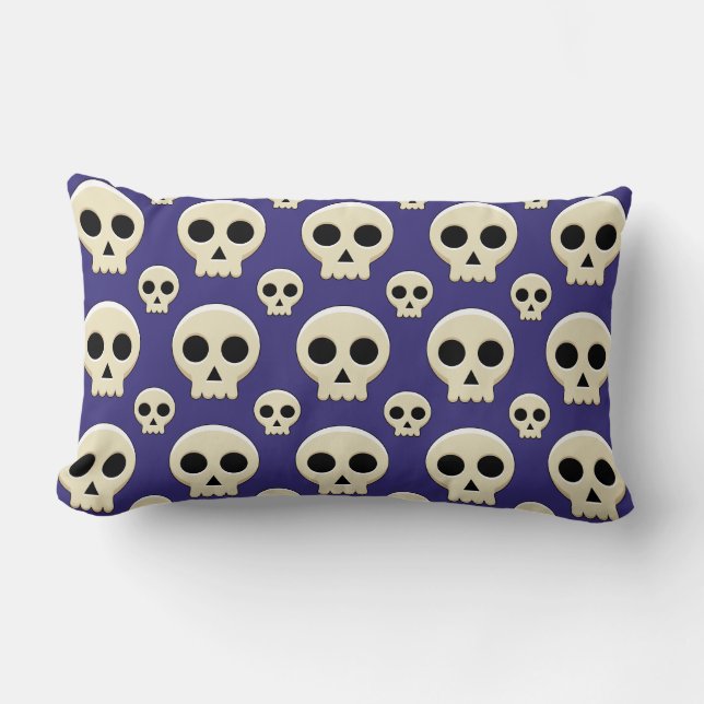 Coussin Rectangle Déplaisant Cute Kawaii Goth Motif crâne (Recto)
