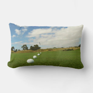Coussin Rectangle Des Boules De Golf Bordées Au Drapeau,