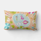 Coussin Rectangle Des filles et des garçons du bikini jouant au jeu (Verso)