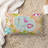 Coussin Rectangle Des filles et des garçons du bikini jouant au jeu (Couverture)