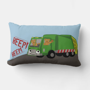 Coussin Rectangle Des ours conduisant un camion-poubelle