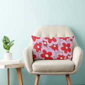 Coussin Rectangle Design à la main en rouge et rose (Chaise)