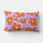 Coussin Rectangle Design à la main orange et rose (Verso)