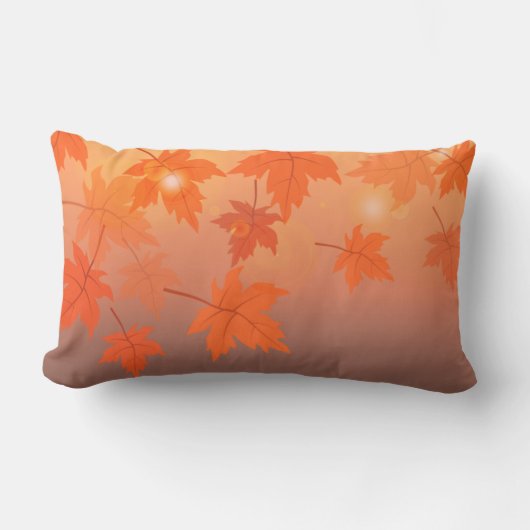 Coussin Rectangle Design d'automne avec feuilles d'érable et effet b (Recto)