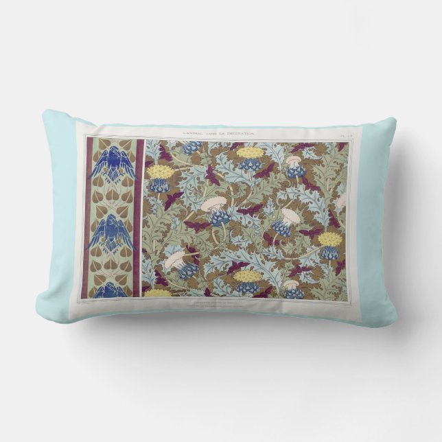 Coussin Rectangle Design de chardon et de corbeau  (Recto)