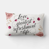 Coussin Rectangle Design de citation florale Rose Élégante (Verso)