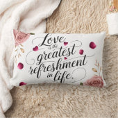 Coussin Rectangle Design de citation florale Rose Élégante (Couverture)