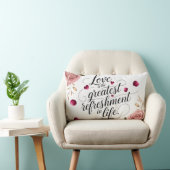 Coussin Rectangle Design de citation florale Rose Élégante (Chaise)
