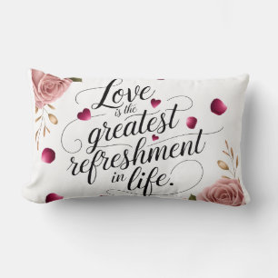 Coussin Rectangle Design de citation florale Rose Élégante