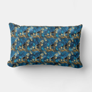 Coussin Rectangle Design de série Leopard bleu et or 6
