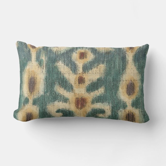 Coussin Rectangle Design décoratif de tissu Ikat par Chariklia Zarri (Recto)