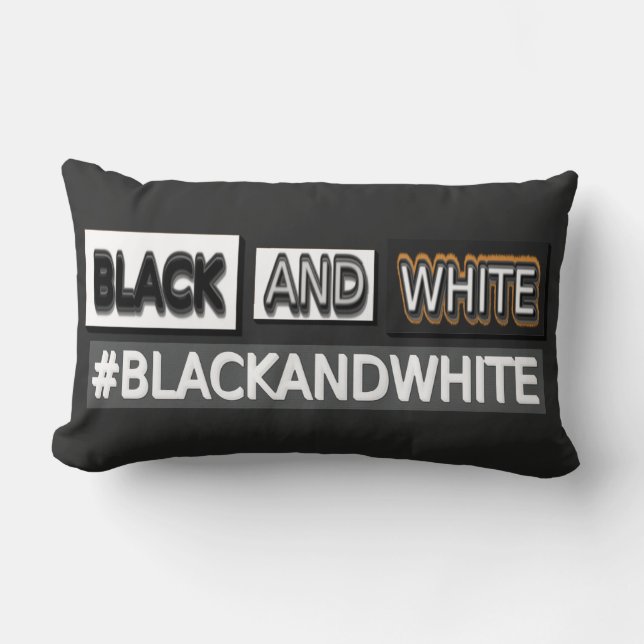 Coussin Rectangle Design d'expression mignon "#BLACKANDWHITE". Comma (Recto)