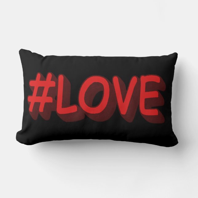 Coussin Rectangle Design d'expression mignon "#LOVE". Commandez dès  (Recto)