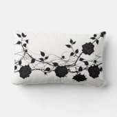 Coussin Rectangle Design élégant de branche Rose noir (Verso)