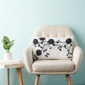 Coussin Rectangle Design élégant de branche Rose noir (Chaise)