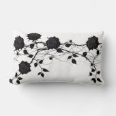 Coussin Rectangle Design élégant de branche Rose noir (Recto)