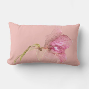 Coussin Rectangle Design élégant de fleur rose