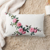 Coussin Rectangle Design élégant de la branche rose rose (Couverture)