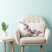 Coussin Rectangle Design élégant de la branche rose rose (Chaise)