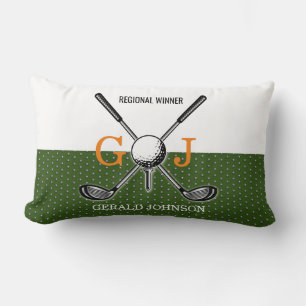 Coussin Rectangle Design élégant de monogramme de golf