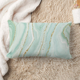 Coussin Rectangle design élégant en marbre liquide peint à la main a