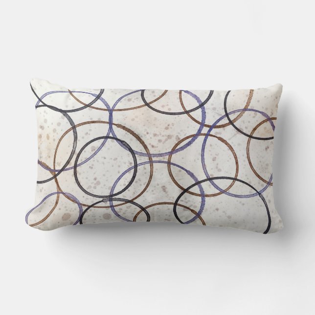 Coussin Rectangle design moderne abstrait aquarelle cercles d'art (Recto)