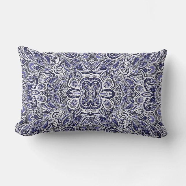 Coussin Rectangle Design motif bleu pâle (Recto)
