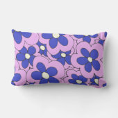 Coussin Rectangle Design rose et bleu à la main (Verso)