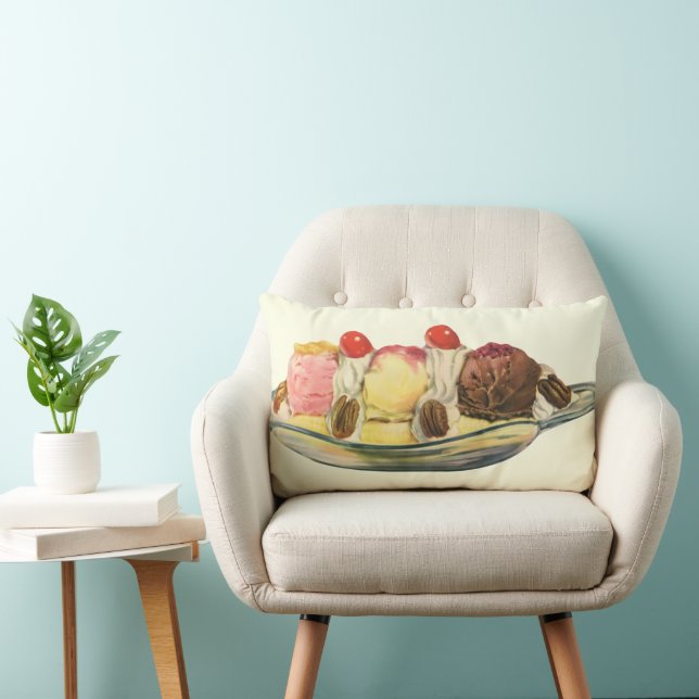 Coussin Rectangle Desserts alimentaires vintages, Cerises frites de  (Chaise)