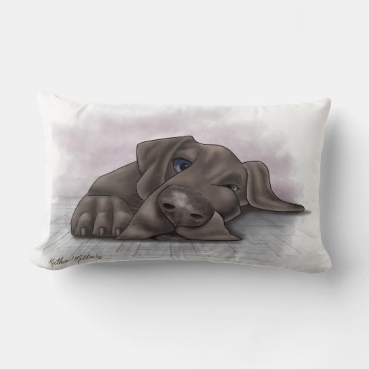 Coussin Rectangle Dessin animé adorable de Grand Danois (Recto)
