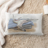 Coussin Rectangle Dessin animé de lévrier gris endormi drôle (Couverture)