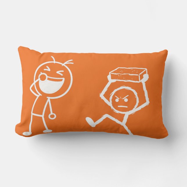 Coussin Rectangle Dessin animé drôle d'un conflit entre bonshommes b (Recto)