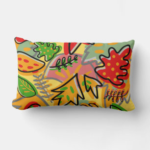 Coussin Rectangle Dessin coloré à feuilles décoratives