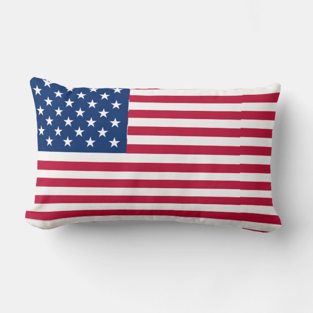 Coussin Rectangle Dessin de fierté du drapeau américain USA (Recto)