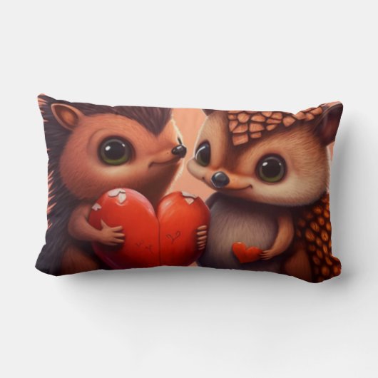 Coussin Rectangle Dessin de Saint Valentin sur mesure (Verso)