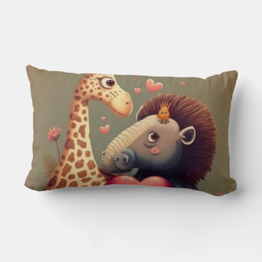 Coussin Rectangle Dessin de Saint Valentin sur mesure (Verso)